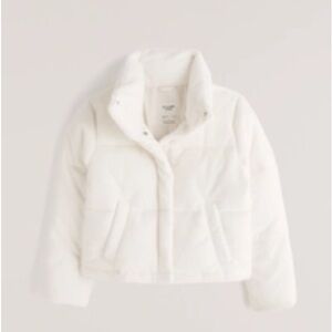 A&F Faux Fur Mini Puffer